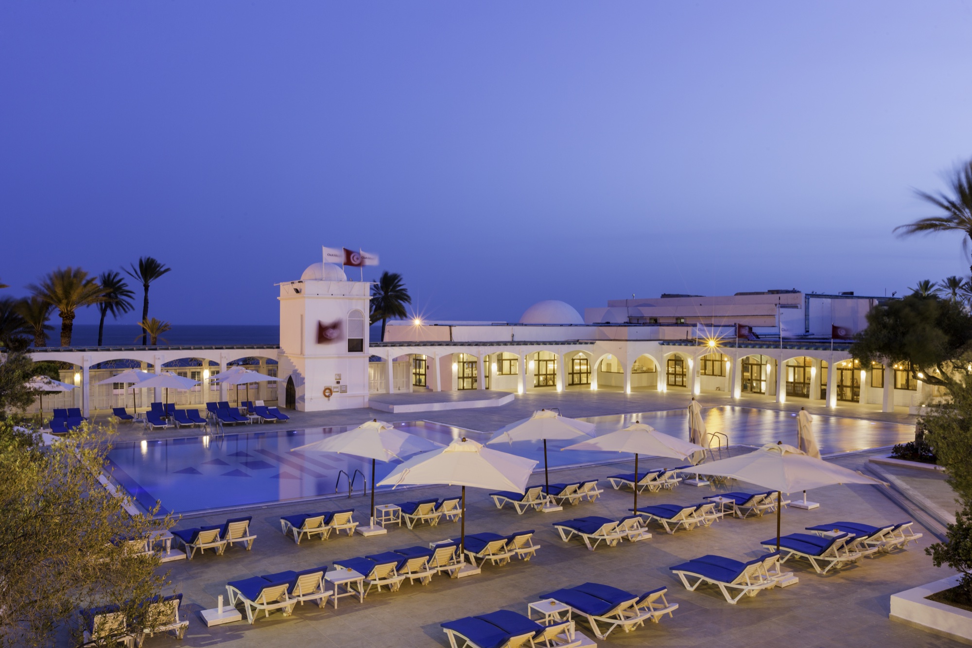 Piscine au crépuscule, Club Med Djerba